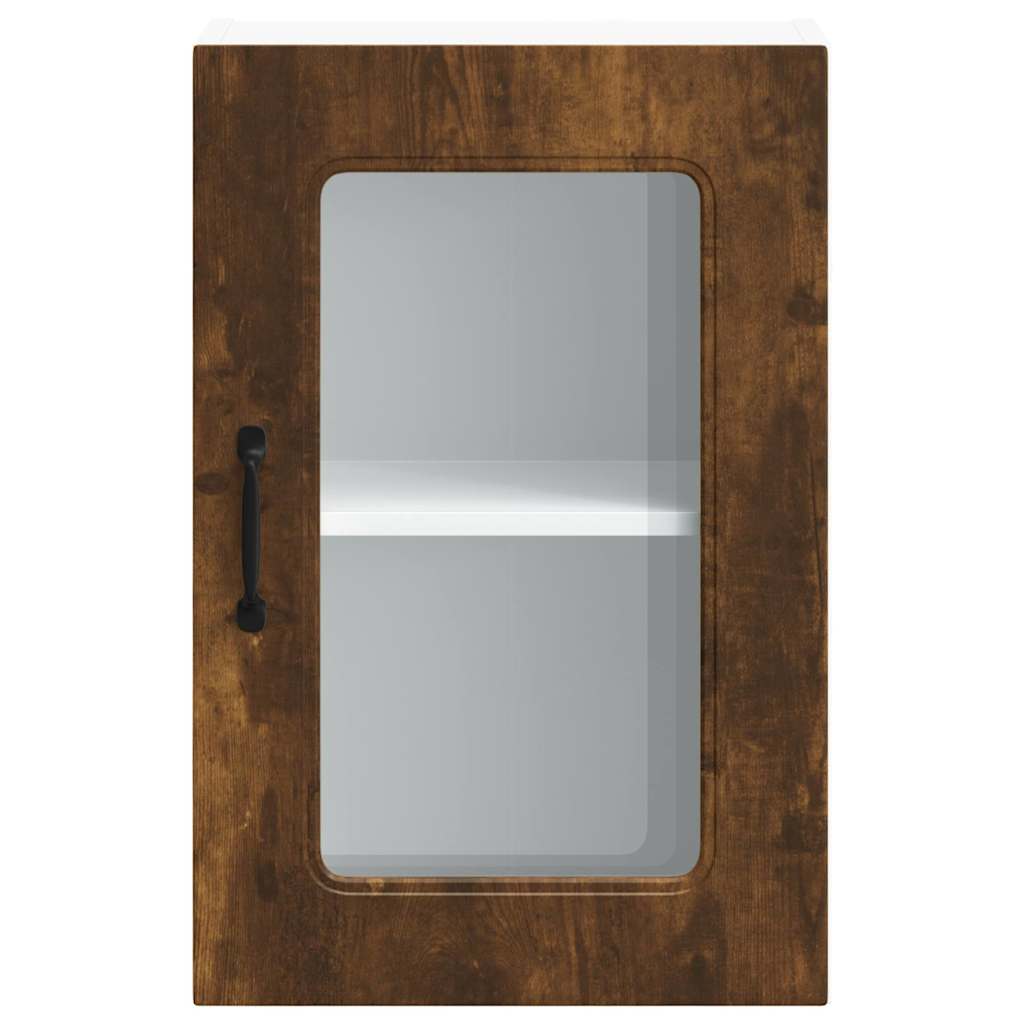 Kitchen Wall Cabinet with Glass Door "Kalmar" Smoked Oak