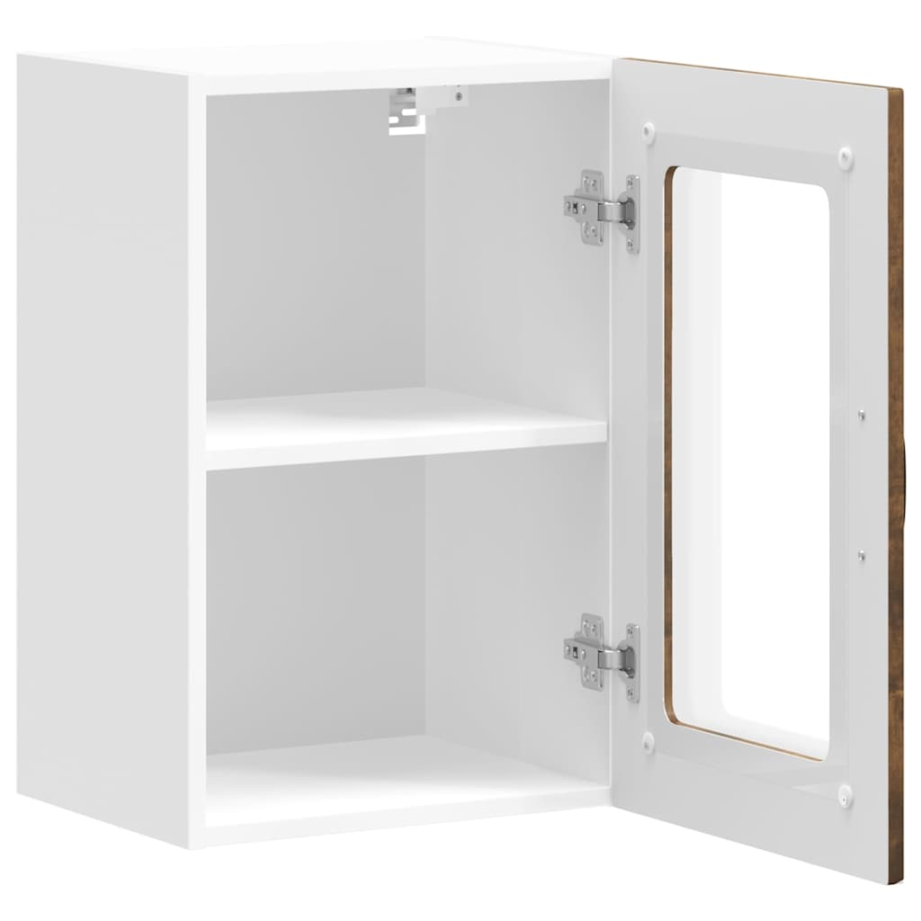 Kitchen Wall Cabinet with Glass Door "Kalmar" Smoked Oak