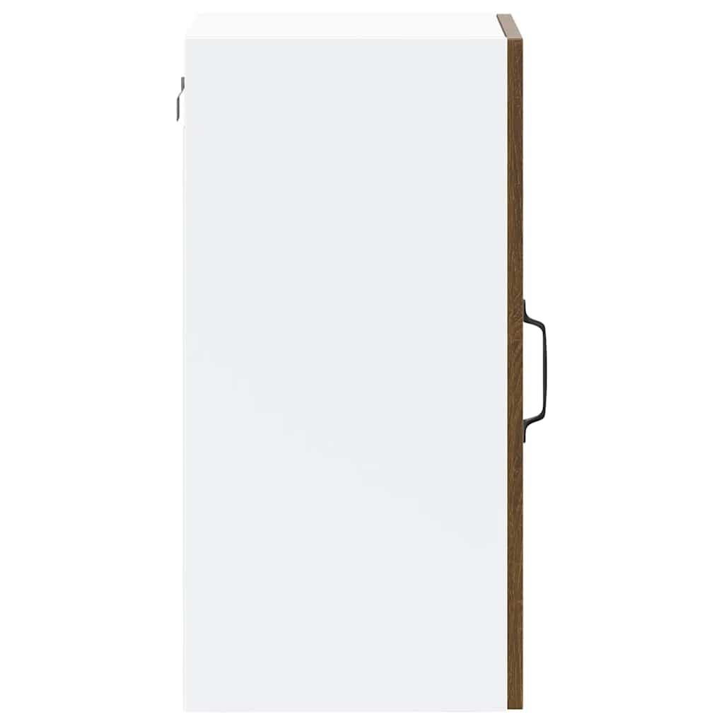 Kitchen Wall Cabinet with Glass Door "Kalmar" Brown Oak