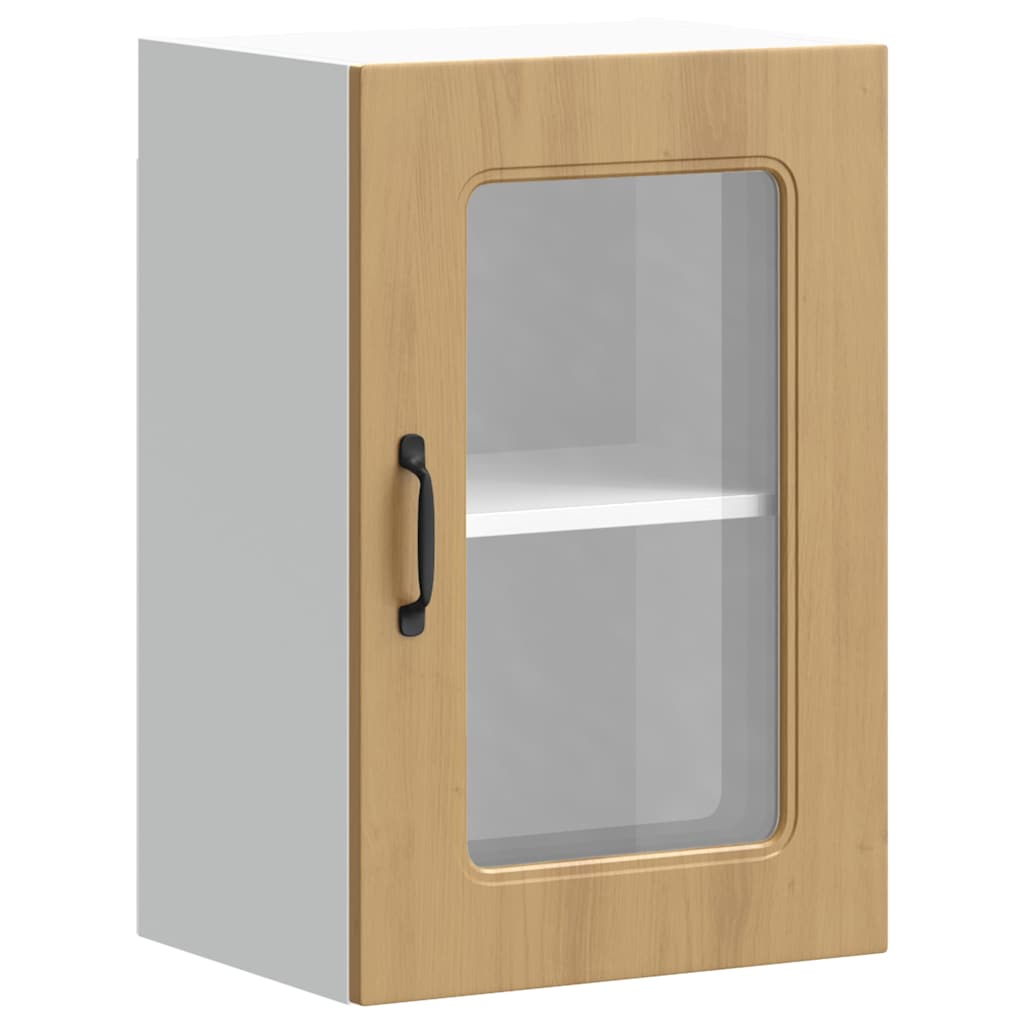 Kitchen Wall Cabinet with Glass Door "Kalmar" Artisan Oak