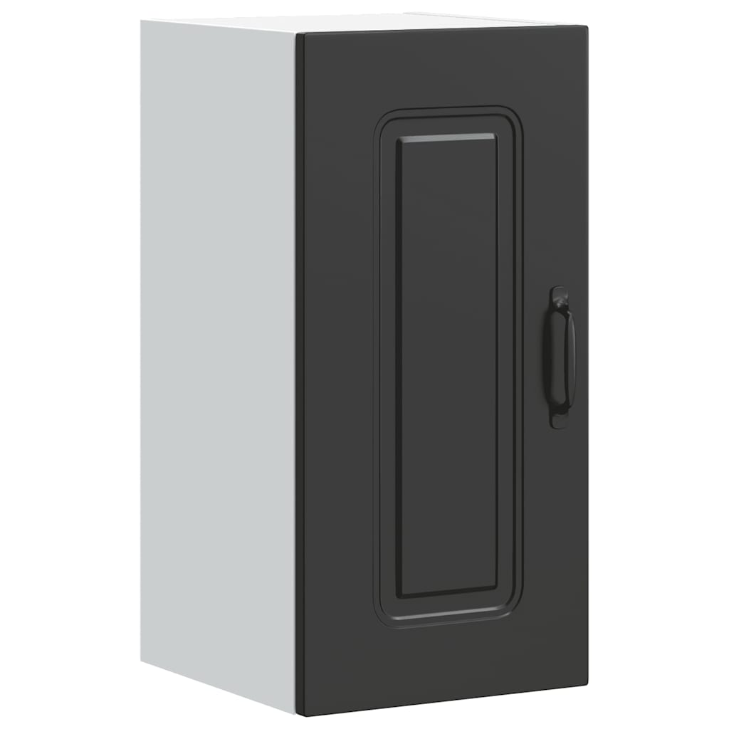 Kitchen Wall Cabinet "Kalmar" Black Engineered Wood