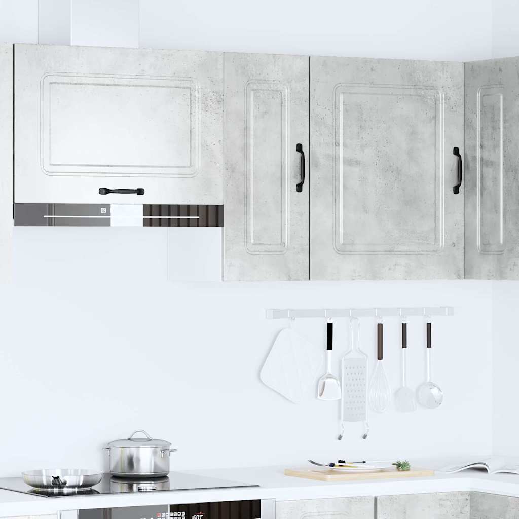Kitchen Wall Cabinet "Kalmar" Concrete Grey Engineered Wood