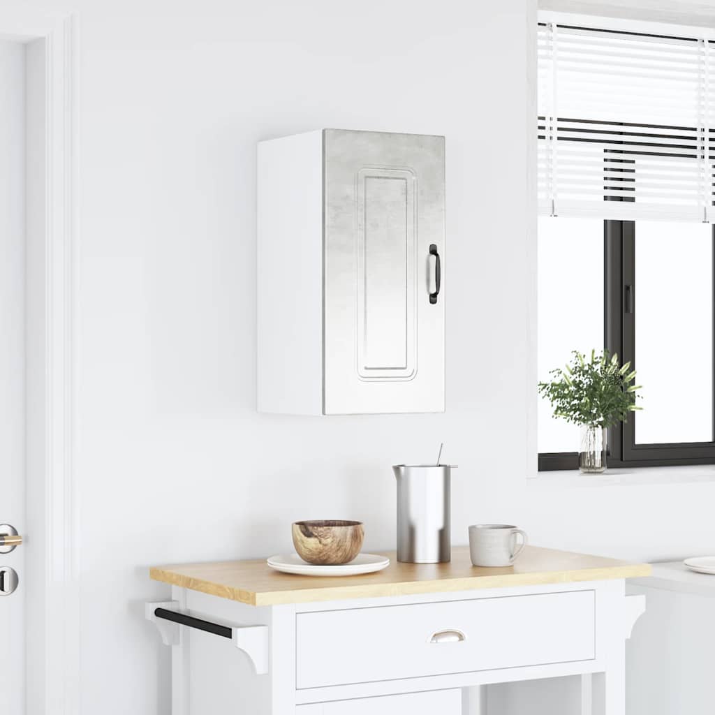 Kitchen Wall Cabinet "Kalmar" Concrete Grey Engineered Wood