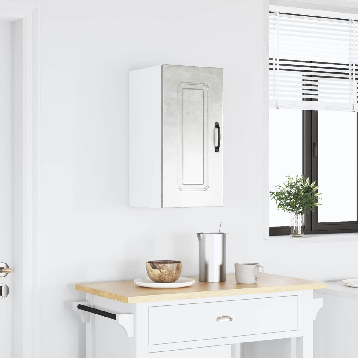 Kitchen Wall Cabinet "Kalmar" Concrete Grey Engineered Wood
