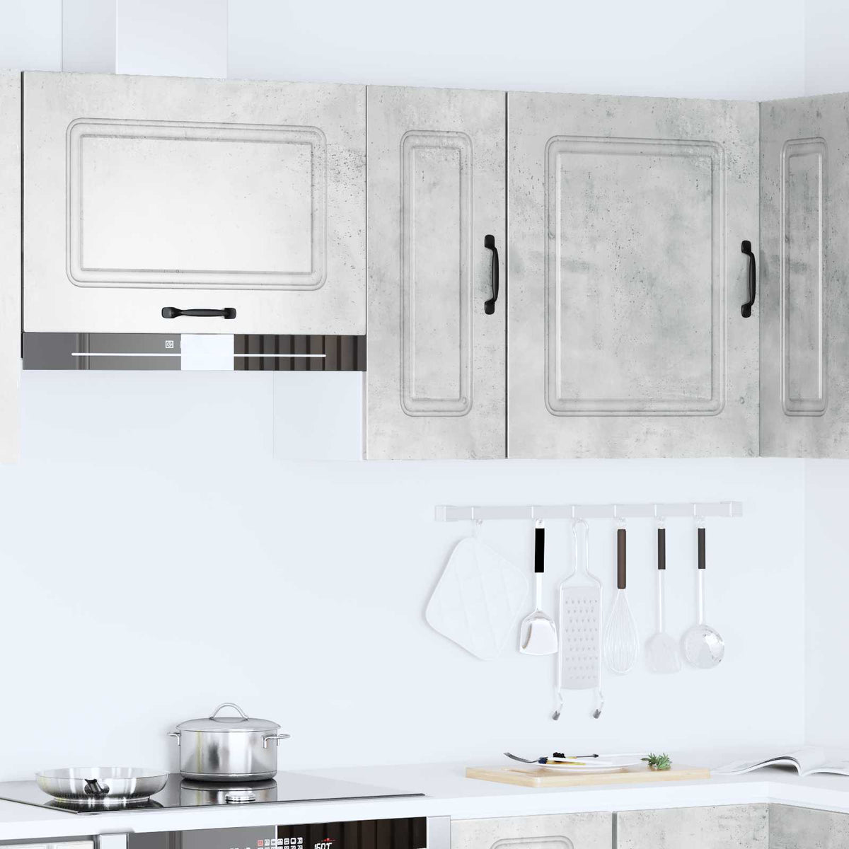 Kitchen Wall Cabinet "Kalmar" Concrete Grey Engineered Wood
