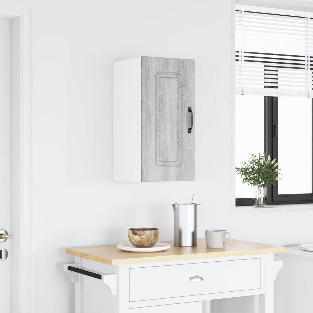 Kitchen Wall Cabinet "Kalmar" Grey Sonoma Engineered Wood