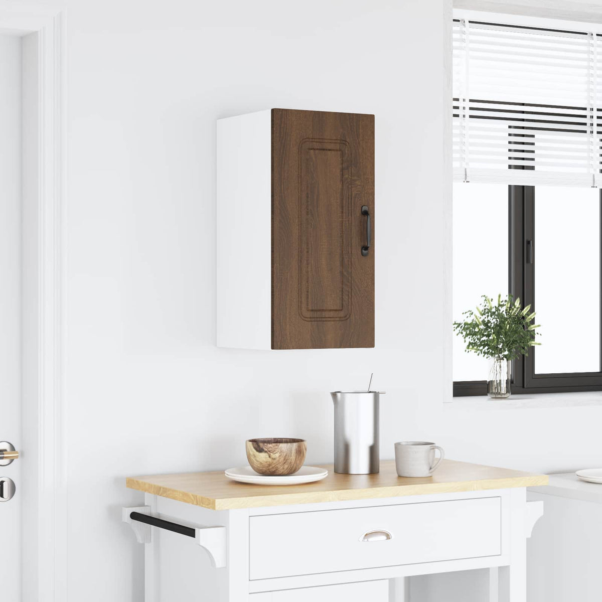 Kitchen Wall Cabinet "Kalmar" Brown Oak Engineered Wood