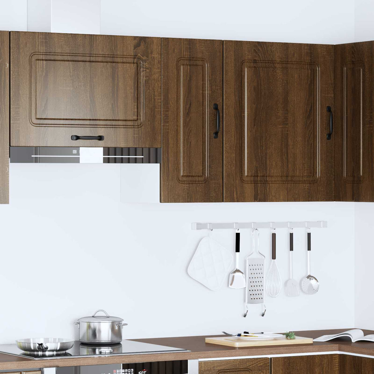 Kitchen Wall Cabinet "Kalmar" Brown Oak Engineered Wood