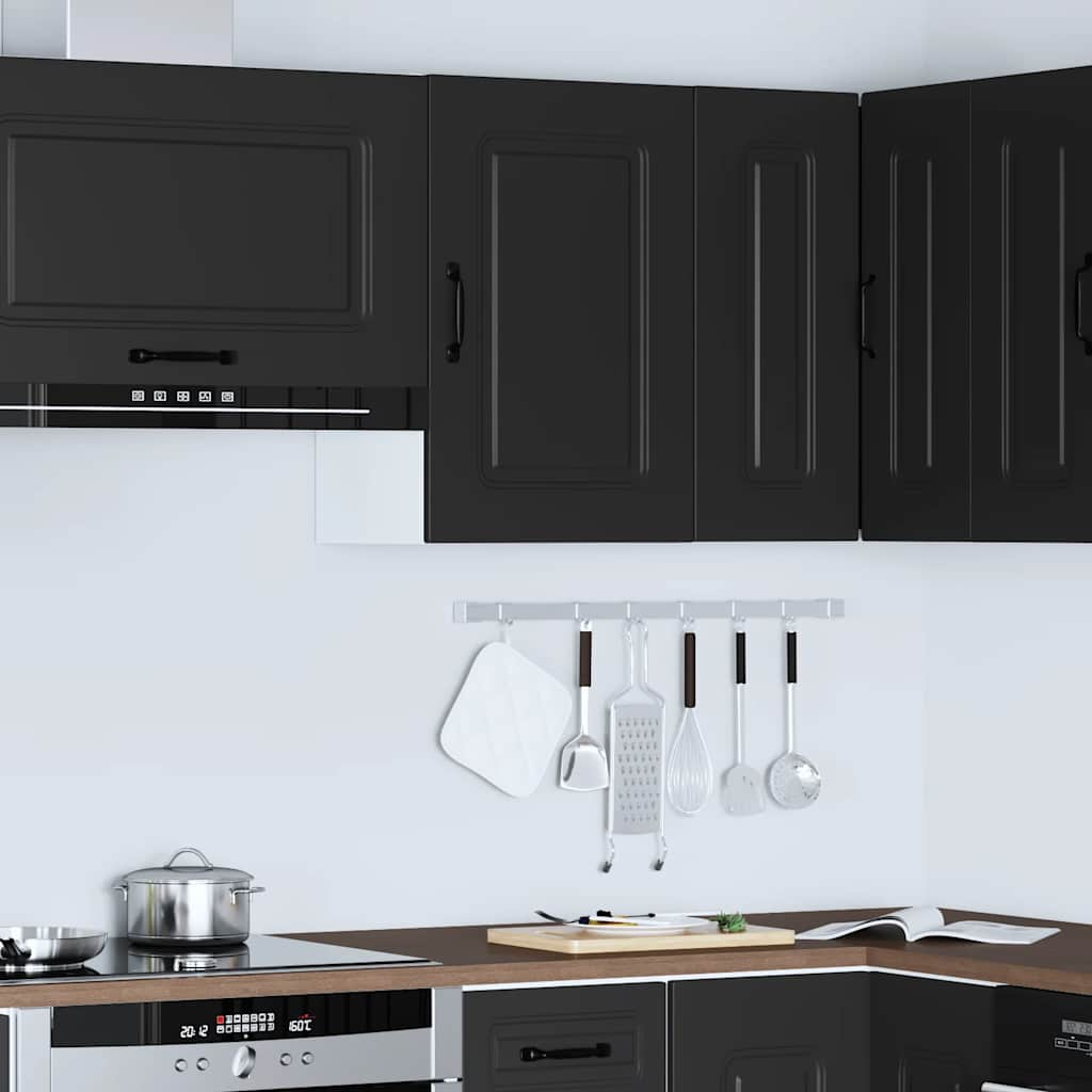 vidaXL Kitchen Wall Cabinet Kalmar Black Engineered Wood