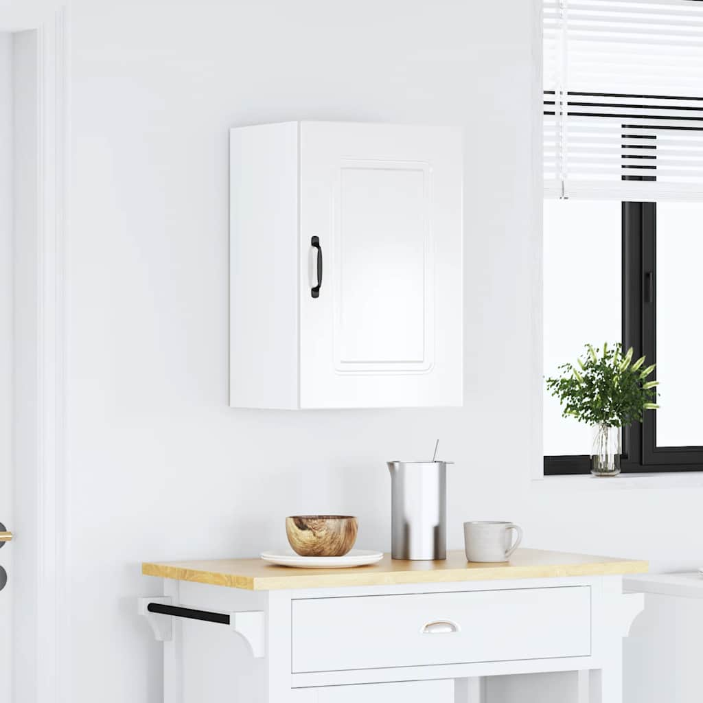 vidaXL Kitchen Wall Cabinet Kalmar High Gloss White Engineered Wood