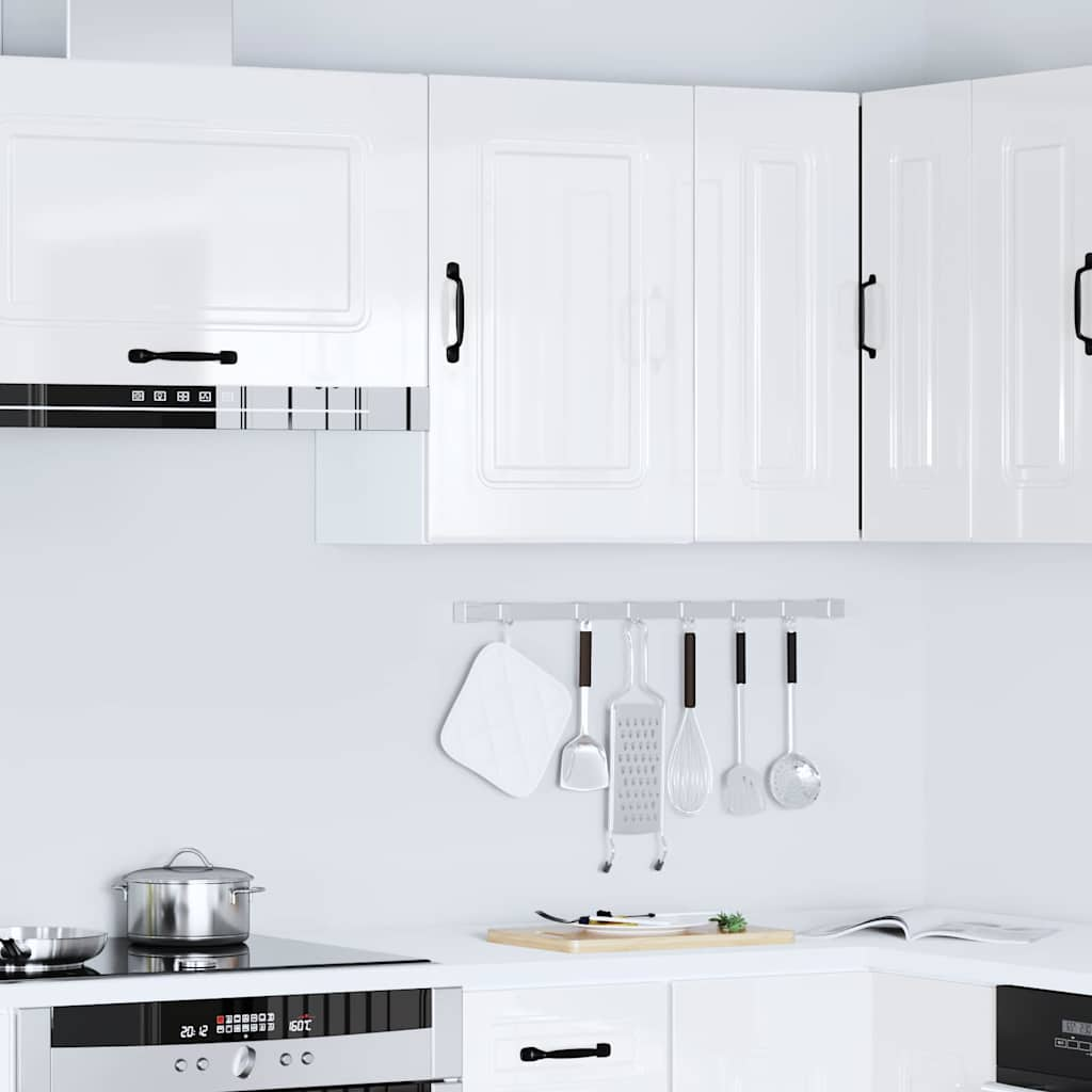 vidaXL Kitchen Wall Cabinet Kalmar High Gloss White Engineered Wood