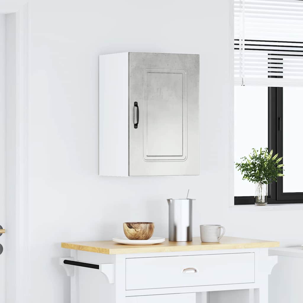 Kitchen Wall Cabinet "Kalmar" Concrete Grey Engineered Wood