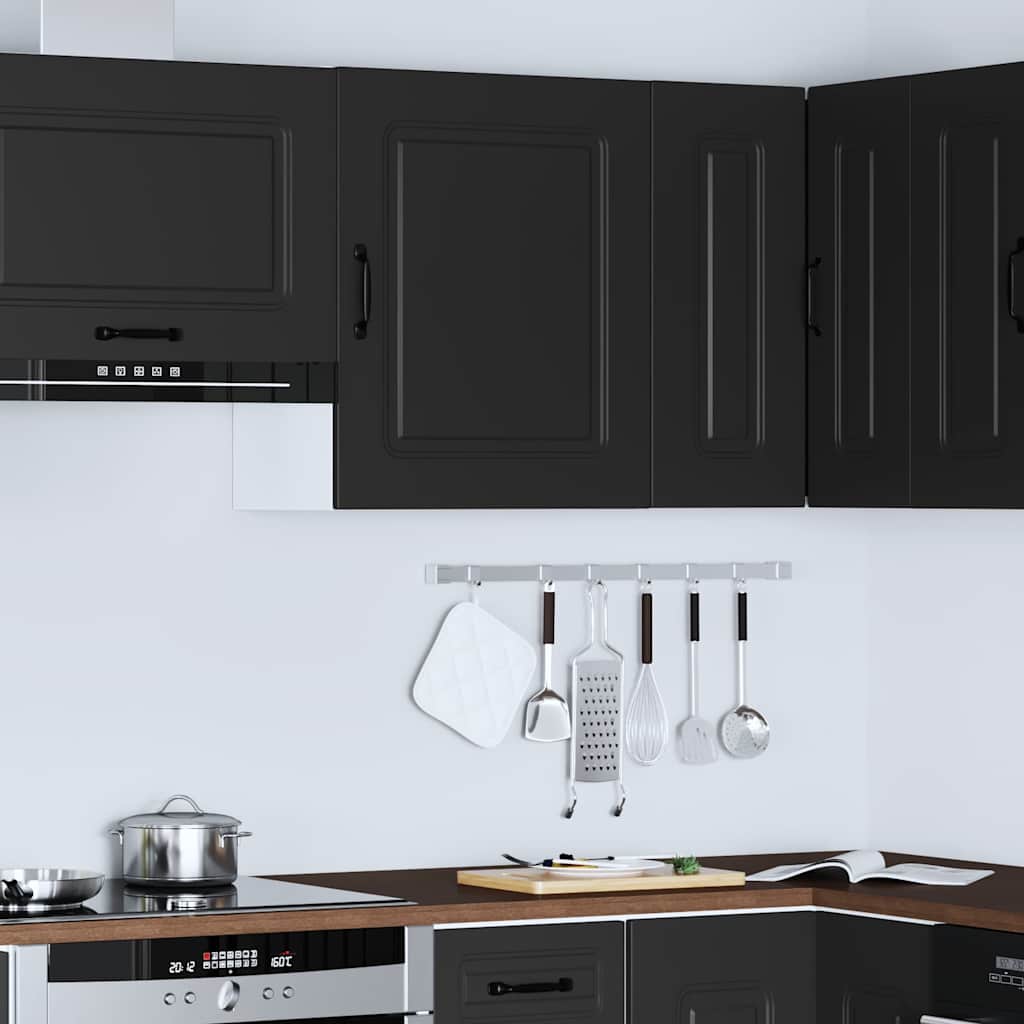 Kitchen Wall Cabinet Kalmar Black Engineered Wood