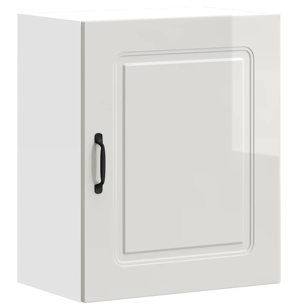 Kitchen Wall Cabinet Kalmar High Gloss White Engineered Wood