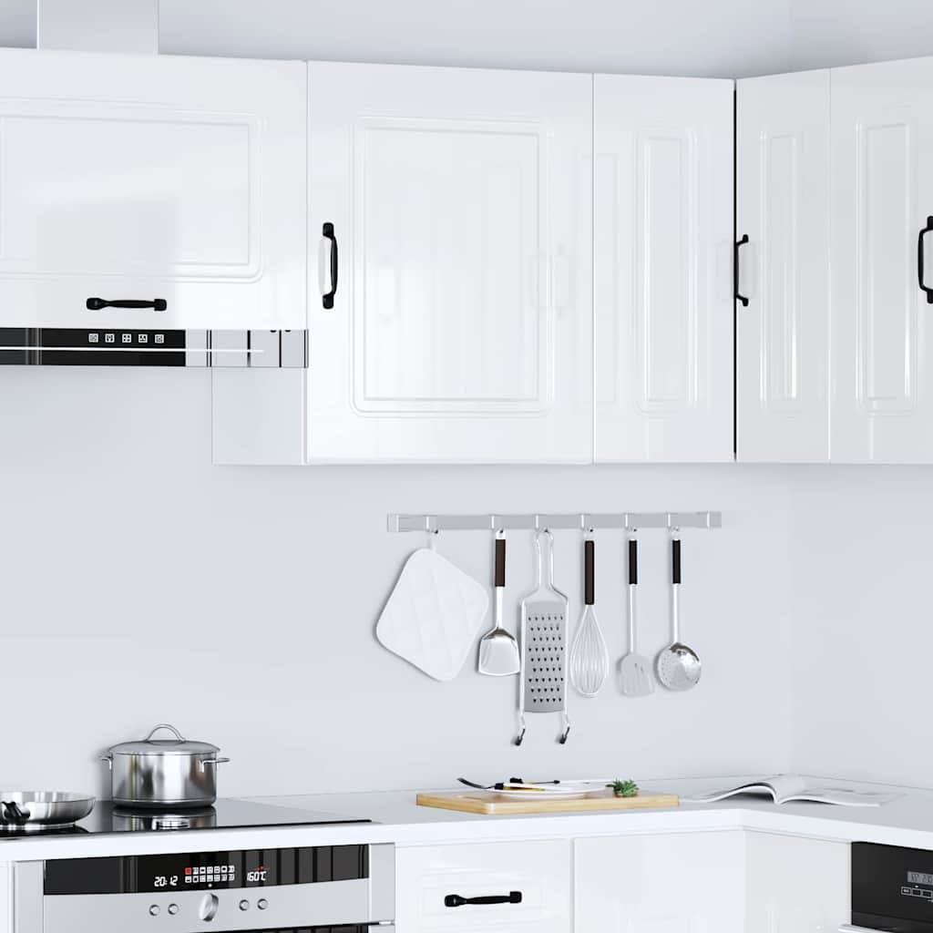 Kitchen Wall Cabinet Kalmar High Gloss White Engineered Wood