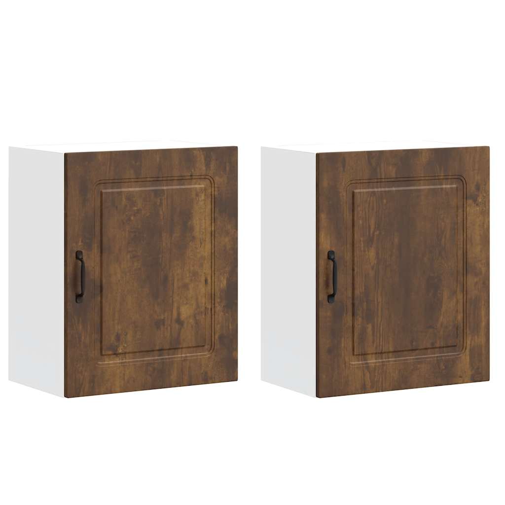 Kitchen Wall Cabinets 2 pcs Kalmar Smoked Oak Engineered Wood