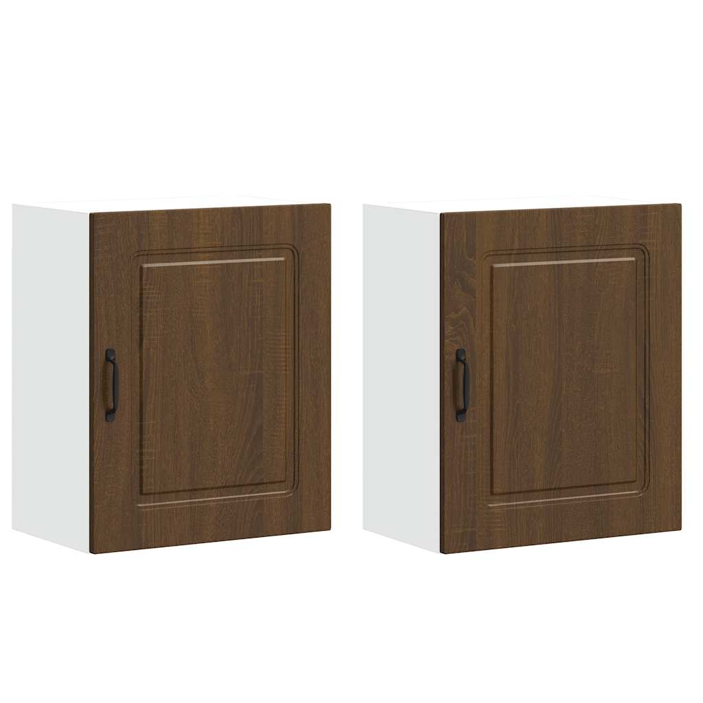 Kitchen Wall Cabinets 2 pcs Kalmar Brown Oak Engineered Wood