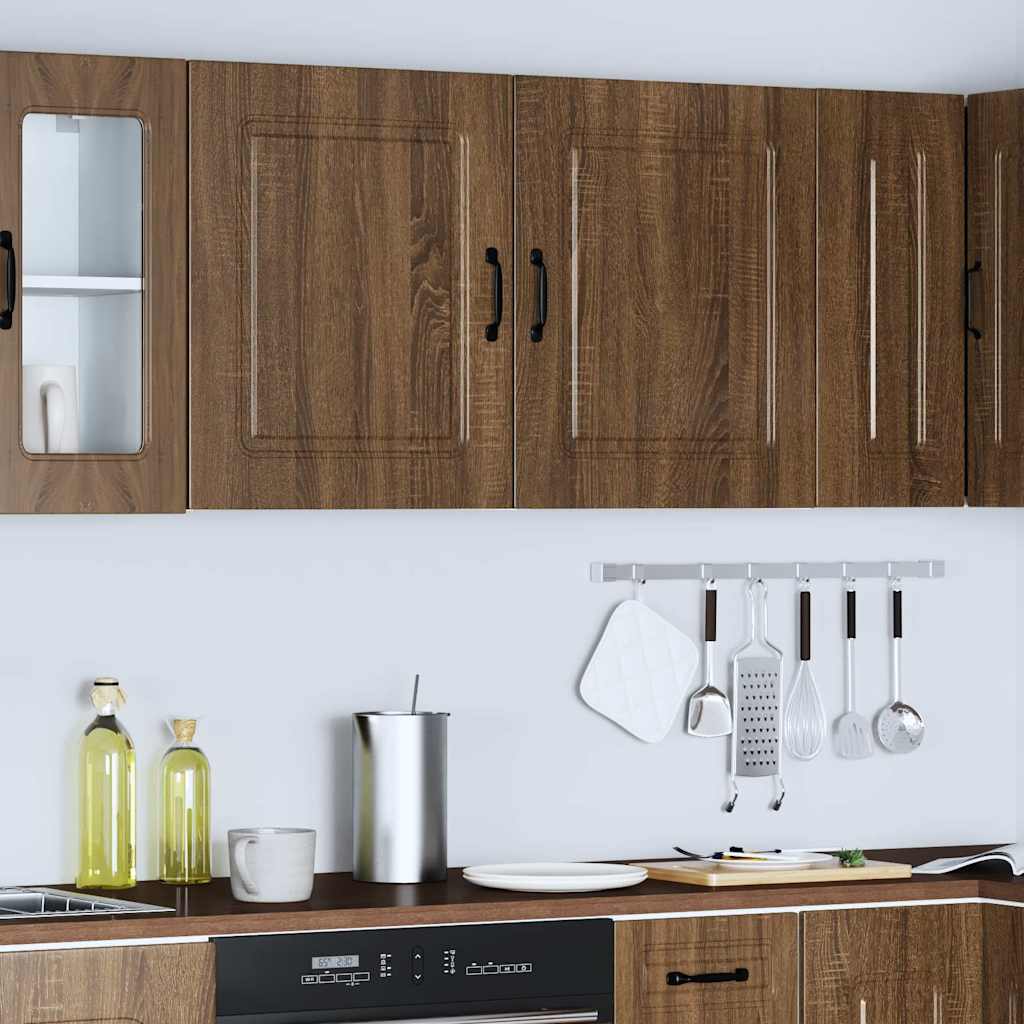 Kitchen Wall Cabinets 2 pcs Kalmar Brown Oak Engineered Wood