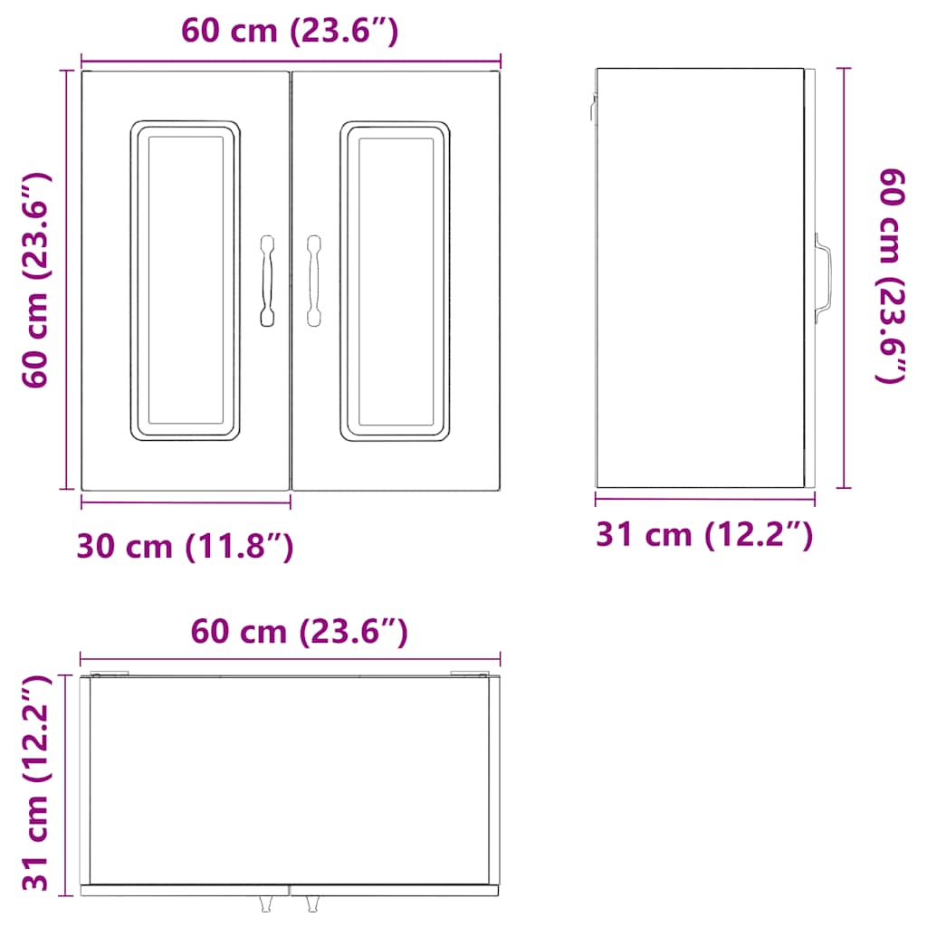 vidaXL Kitchen Wall Cabinet Kalmar White Engineered Wood