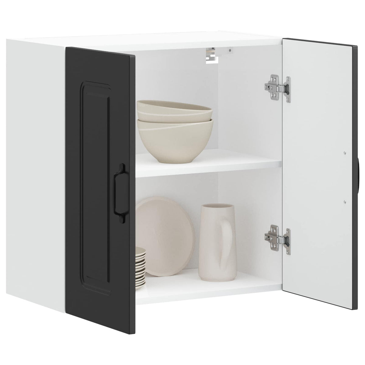 Kitchen Wall Cabinet "Kalmar" Black Engineered Wood