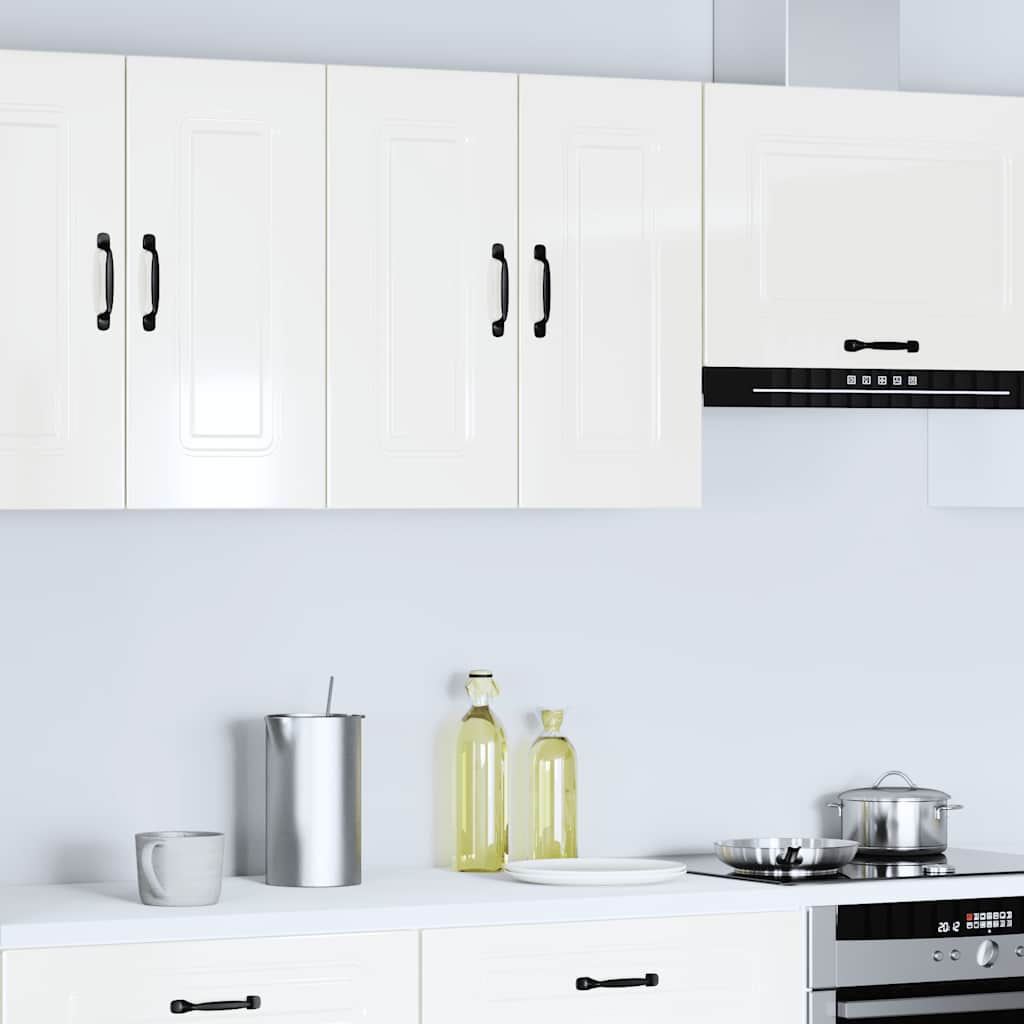 vidaXL Kitchen Wall Cabinet Kalmar High Gloss White Engineered Wood