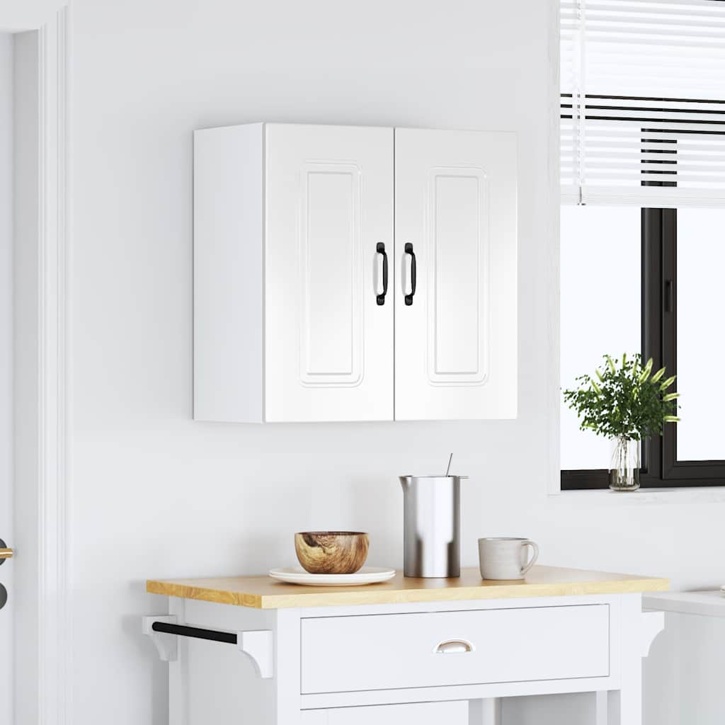 vidaXL Kitchen Wall Cabinet Kalmar High Gloss White Engineered Wood