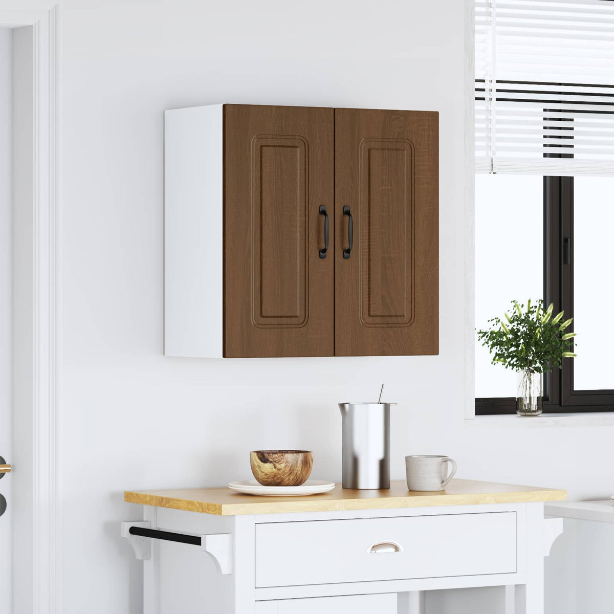 Kitchen Wall Cabinet "Kalmar" Brown Oak Engineered Wood