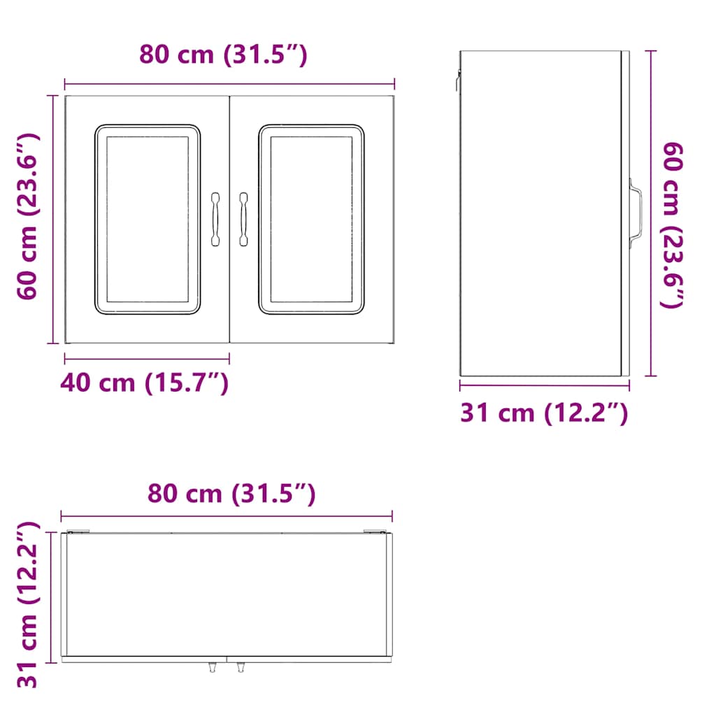 vidaXL Kitchen Wall Cabinet Kalmar White Engineered Wood