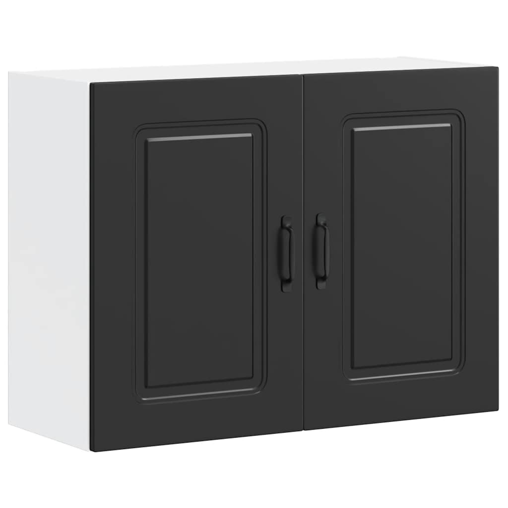 Kitchen Wall Cabinet Kalmar Black Engineered Wood