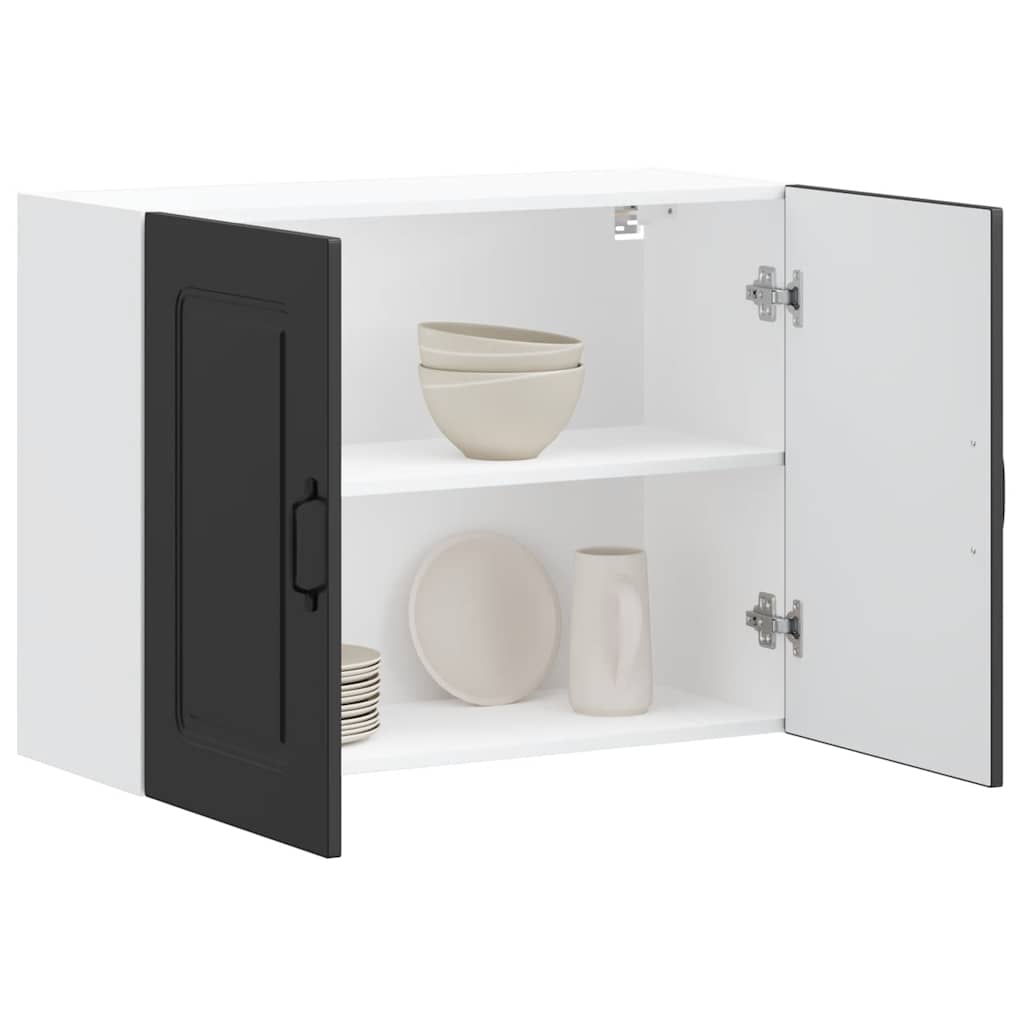 Kitchen Wall Cabinet Kalmar Black Engineered Wood