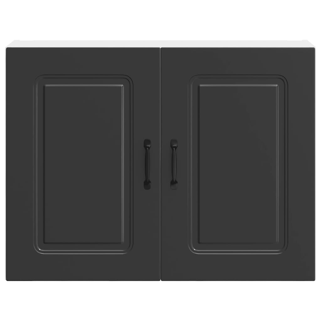 Kitchen Wall Cabinet Kalmar Black Engineered Wood