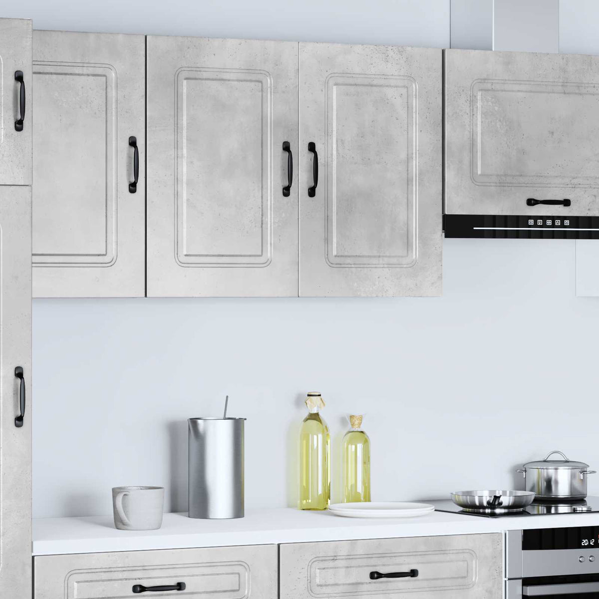 Kitchen Wall Cabinet "Kalmar" Concrete Grey Engineered Wood