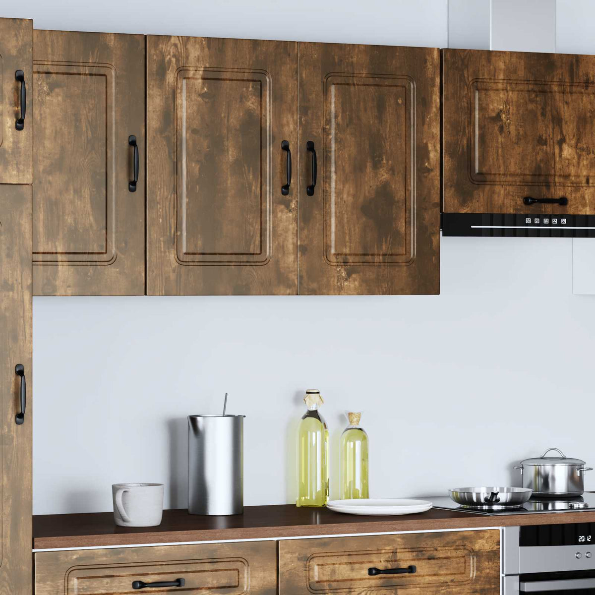 Kitchen Wall Cabinet "Kalmar" Smoked Oak Engineered Wood