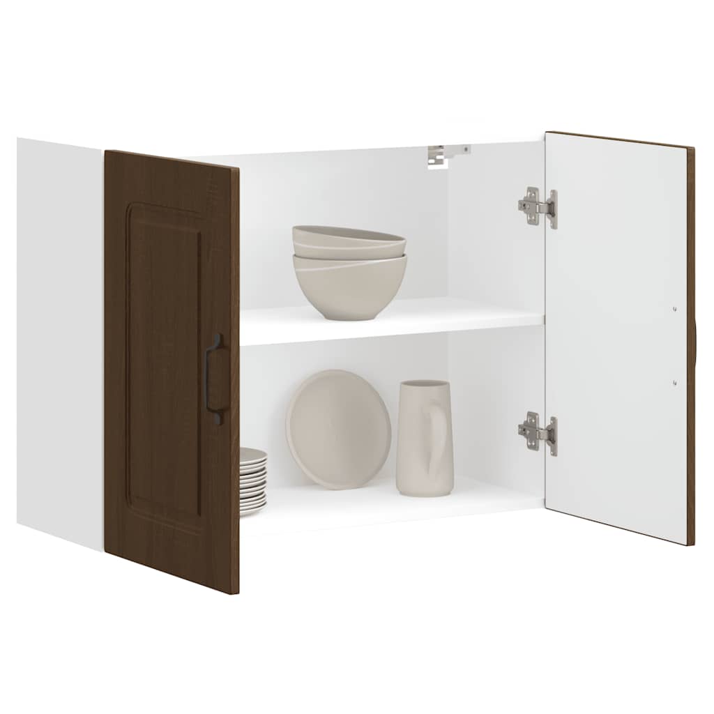 Kitchen Wall Cabinet "Kalmar" Brown Oak Engineered Wood