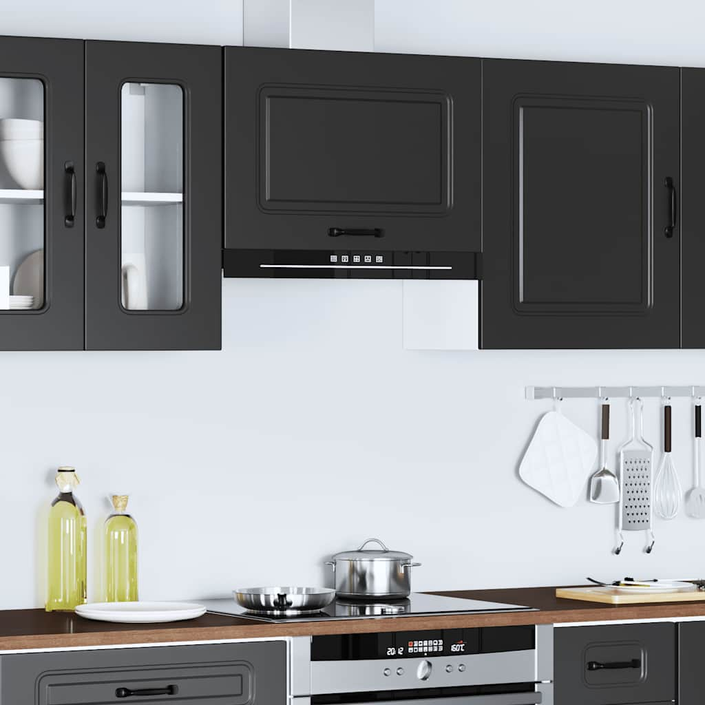 vidaXL Kitchen Wall Cabinet Kalmar Black Engineered Wood