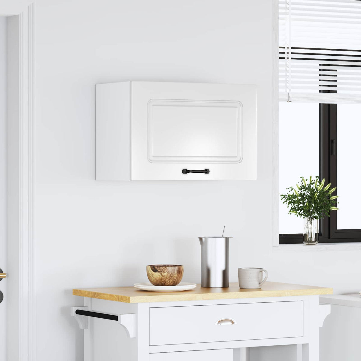 Kitchen Wall Cabinet "Kalmar" High Gloss White Engineered Wood