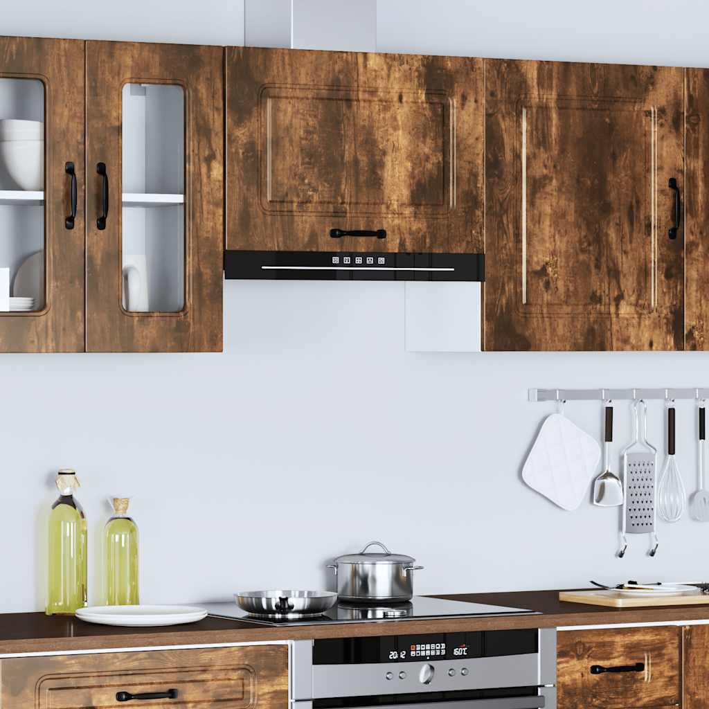 Kitchen Wall Cabinet "Kalmar" Smoked Oak Engineered Wood