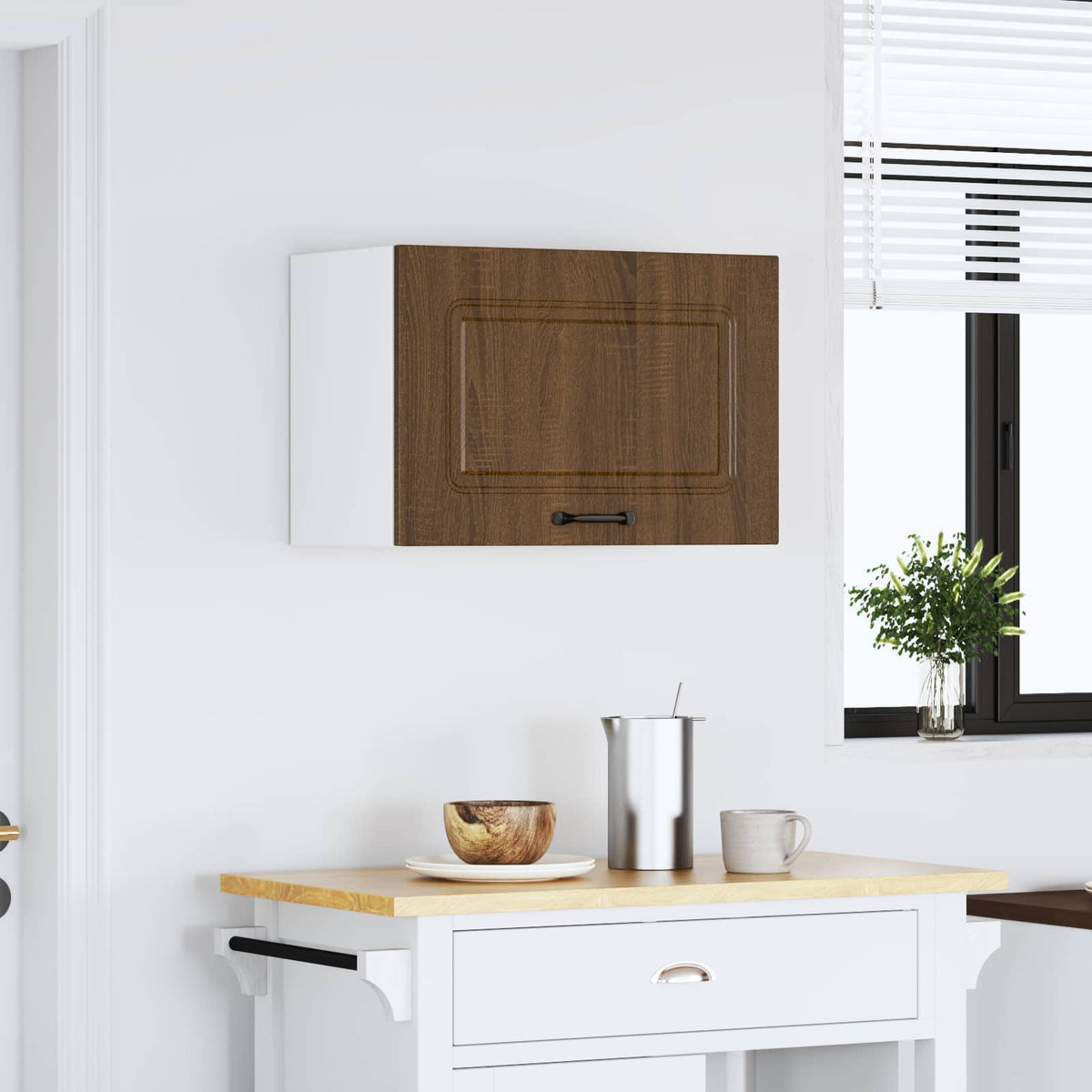 Kitchen Wall Cabinet "Kalmar" Brown Oak Engineered Wood