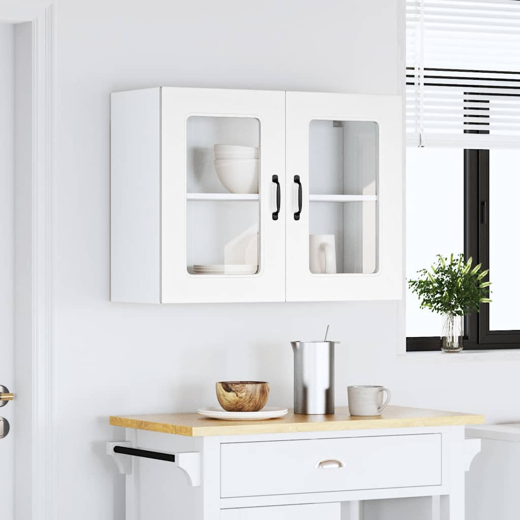 vidaXL Kitchen Wall Cabinet with Glass Door Kalmar White Engineered Wood