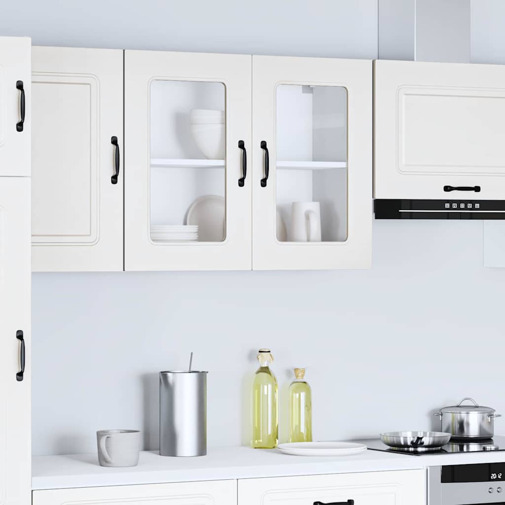 vidaXL Kitchen Wall Cabinet with Glass Door Kalmar White Engineered Wood