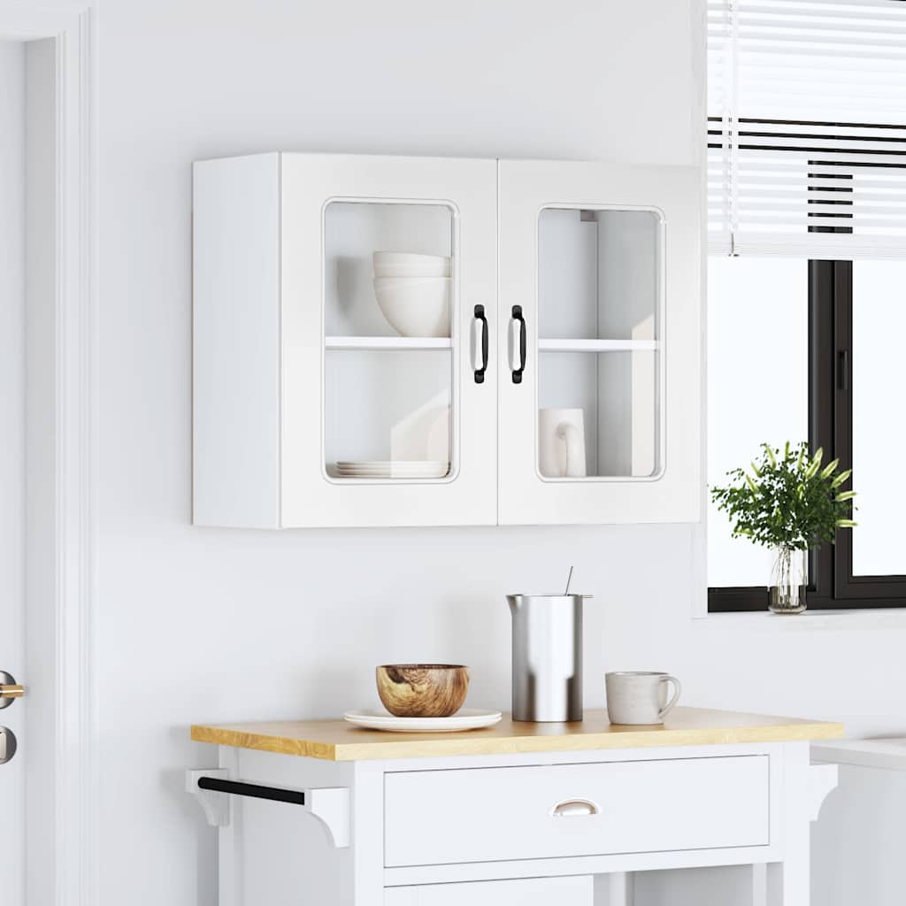 Kitchen Wall Cabinet with Glass Door "Kalmar" High Gloss White