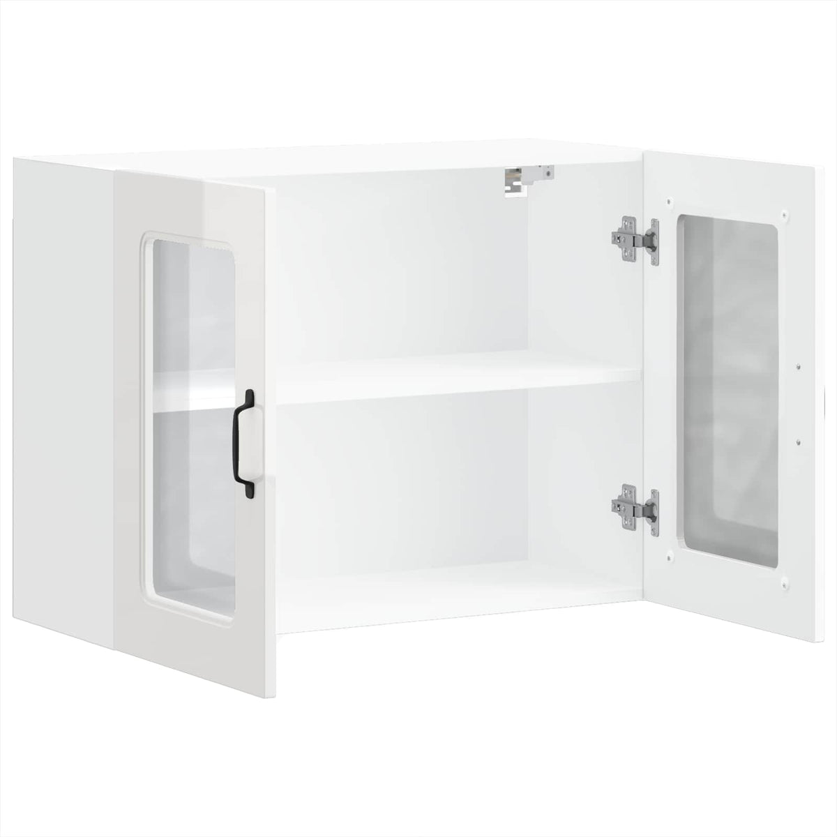 Kitchen Wall Cabinet with Glass Door "Kalmar" High Gloss White