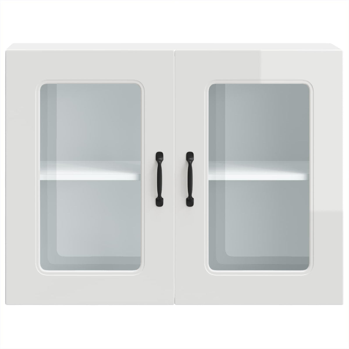 Kitchen Wall Cabinet with Glass Door "Kalmar" High Gloss White