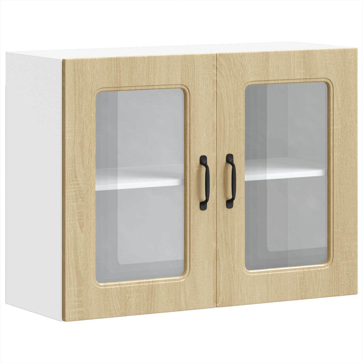 Kitchen Wall Cabinet with Glass Door "Kalmar" Sonoma Oak