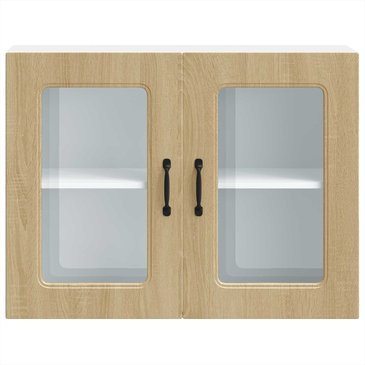 Kitchen Wall Cabinet with Glass Door "Kalmar" Sonoma Oak
