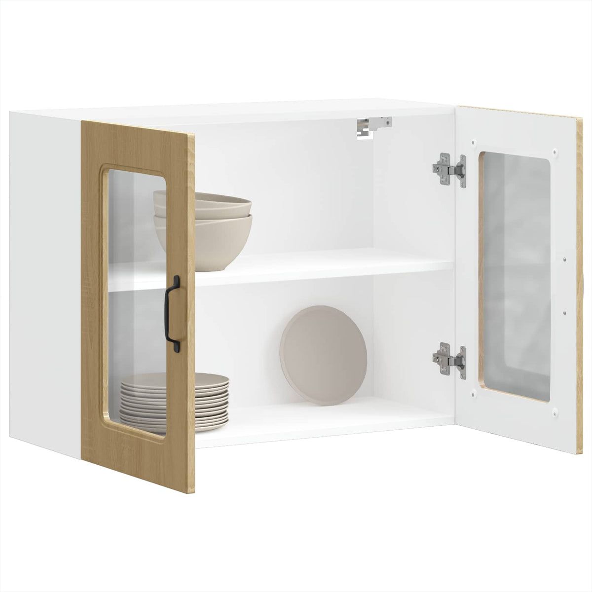 Kitchen Wall Cabinet with Glass Door "Kalmar" Sonoma Oak