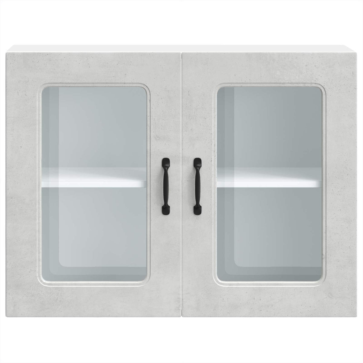 Kitchen Wall Cabinet with Glass Door "Kalmar" Concrete Grey