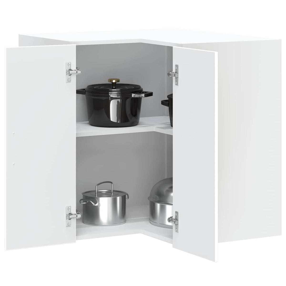 Kitchen Wall Corner Cabinet "Kalmar" White Engineered Wood