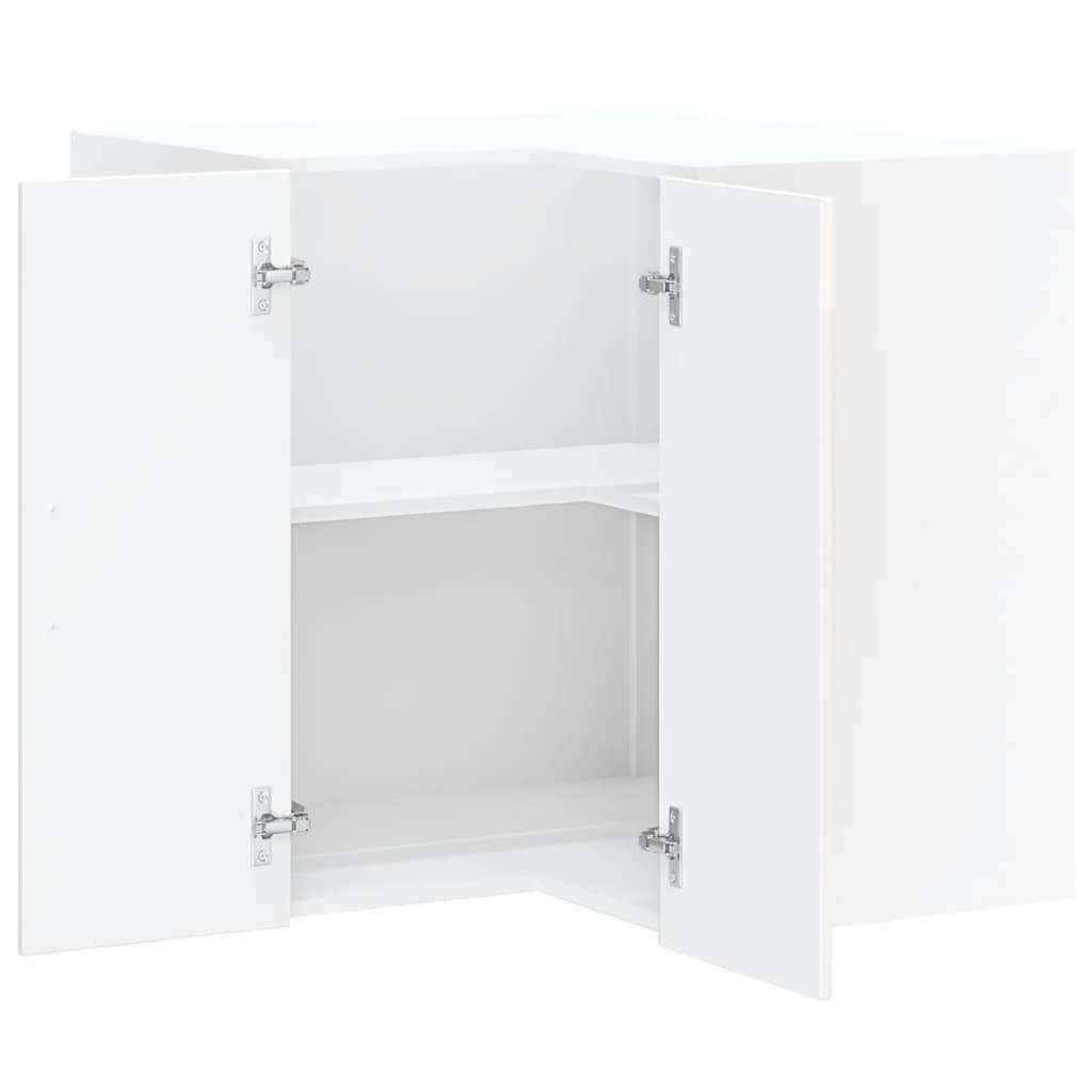 Kitchen Wall Corner Cabinet Kalmar High Gloss White Engineered Wood