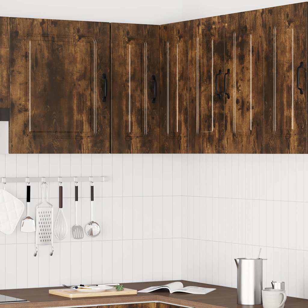 Kitchen Wall Corner Cabinet "Kalmar" Smoked Oak Engineered Wood